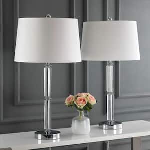 Vendome 29.5 in. Clear Crystal Table Lamp with White Shade (Set of 2)
