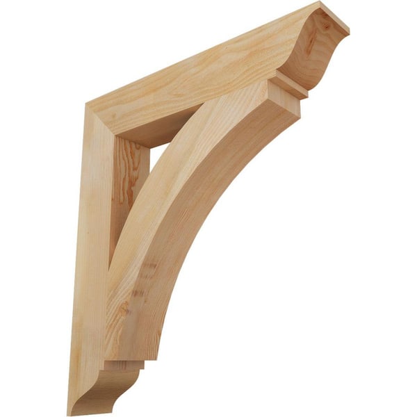 Ekena Millwork 6 in. x 38 in. x 34 in. Douglas Fir Thorton Traditional Rough Sawn Bracket