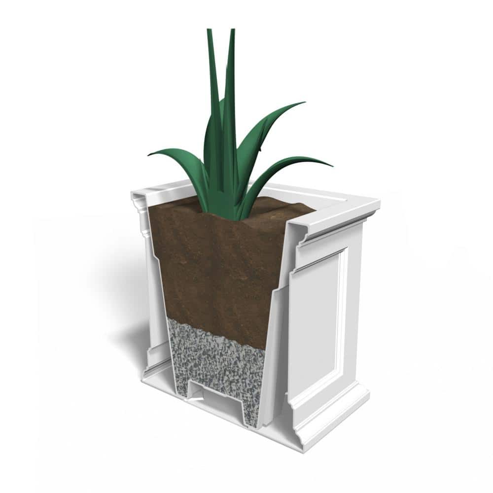 Fairfield 28" Square Black Polyethylene Outdoor Planter Box