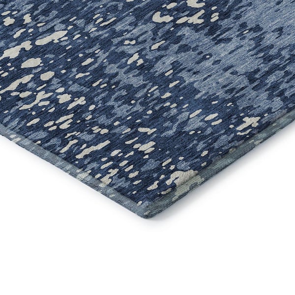 Mayfield Premium Machine Washable Abstract AMF949 Denim 3 ft. x 5 ft. Area Rug