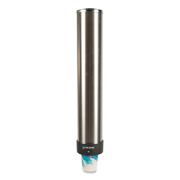San Jamar Stainless Steel Large Water Cup Dispenser with Removable Cap for 12 to 24 oz. Cups
