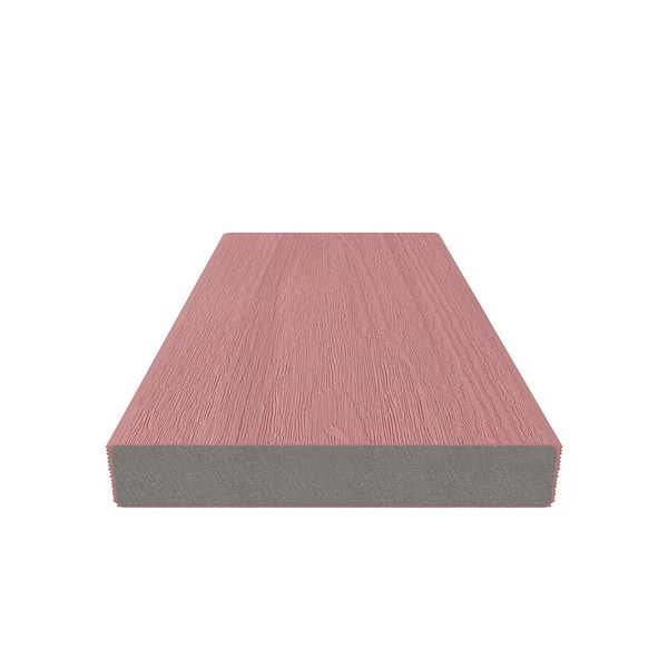 UltraShield Naturale Cortes 1 in. x 6 in. x 1 ft. Seoul Pink Solid Composite Decking Board Sample