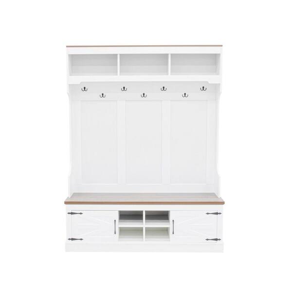 Harper & Bright Designs Farmhouse 71 in. H Entryway White Hall