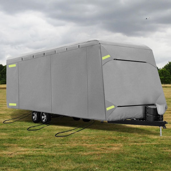 Deluxe Waterproof Recreational Travel Trailer RV Covers Grey, Various Sizes