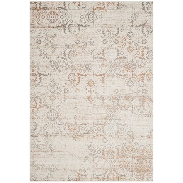 SAFAVIEH Artifact Grey/Cream 4 ft. x 6 ft. Floral Area Rug