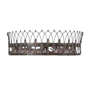 29 in. Metal Curtain Crown in Rust