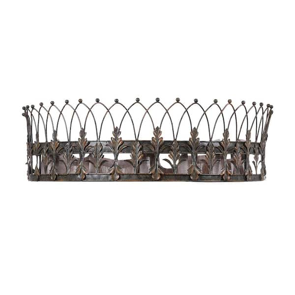 Storied Home 29 in. Metal Curtain Crown in Rust