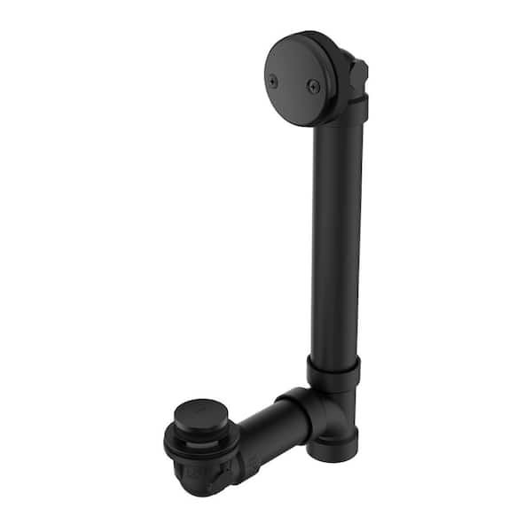 Matte Black Trim Toe-Touch Bathtub Drain - Sch. 40 Black ABS