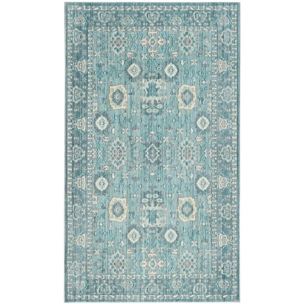 SAFAVIEH Valencia Alpine/Multi Doormat 3 ft. x 5 ft. Border Area Rug