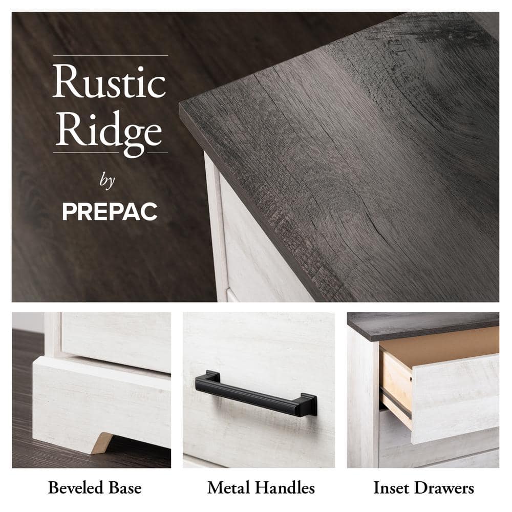 Rustic Gray and White 4-Drawer Farmhouse Chest