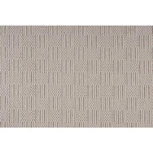 Upland Grid Pebble Stone Custom Area Rug with Pad