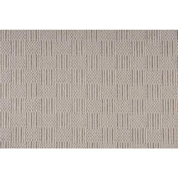 Natural Harmony Upland Grid Pebblestone Custom Area Rug with Pad