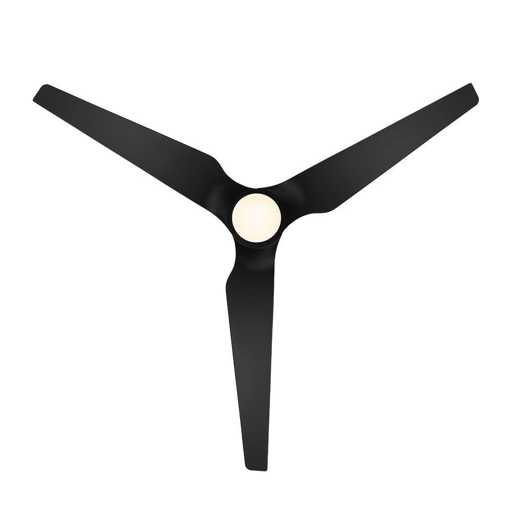 60" Matte Black ABS Smart Ceiling Fan with LED Light and Remote