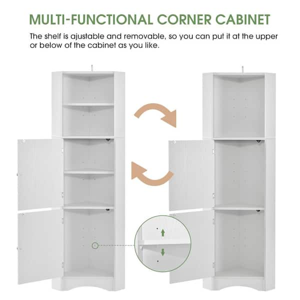 Bathroom Storage Organization Fine Double Layer Storage rack Thickened  material Small Corner Shelf White minimalist style Shelf