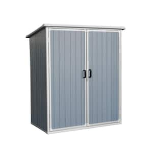 5 ft. W x 3 ft. D Outdoor Gray Plastic All Weather Tool Storage Shed for Bikes and Patio Furniture (15 sq. ft.)