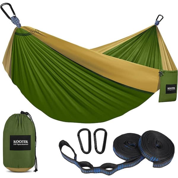 ITOPFOX Heavy Duty 120 in. Portable Hammock Bed Hammock in ‎Khaki and Army Green