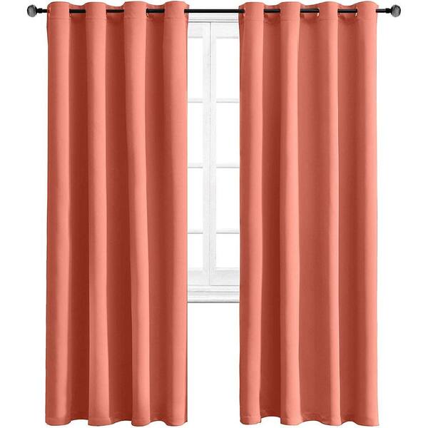 Pro Space Blackout Curtain Solid, Orange Grommet Curtains
