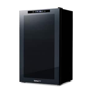 Shadow Series 24 in. Dual Zone Temperature 33-Wine Bottles Beverage & Wine Cooler in Black Mirrored Finish