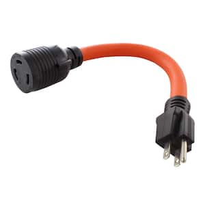 1 ft. 10/3 STW 15 Amp NEMA 5-15P Household Plug to 30 Amp L5-30R Locking Adapter Cord