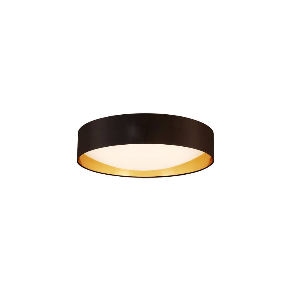 Orme 20 in. W x 4.53 in. H 1-Light Black/Gold LED Flush Mount with White Plastic Diffuser price history on PriceWatchPro