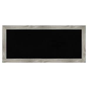 Dove Greywash Square Framed Black Corkboard 33 in. x 15 in. Bulletine Board Memo Board