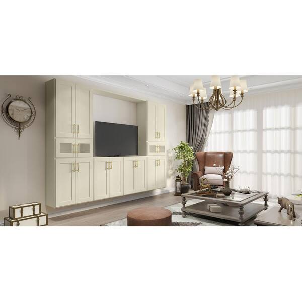 HOMEIBRO Antique White Shaker Style Ready to Assemble Stock Wall Kitchen Cabinet (33 in. W x 15 in. H x 24 in. D)