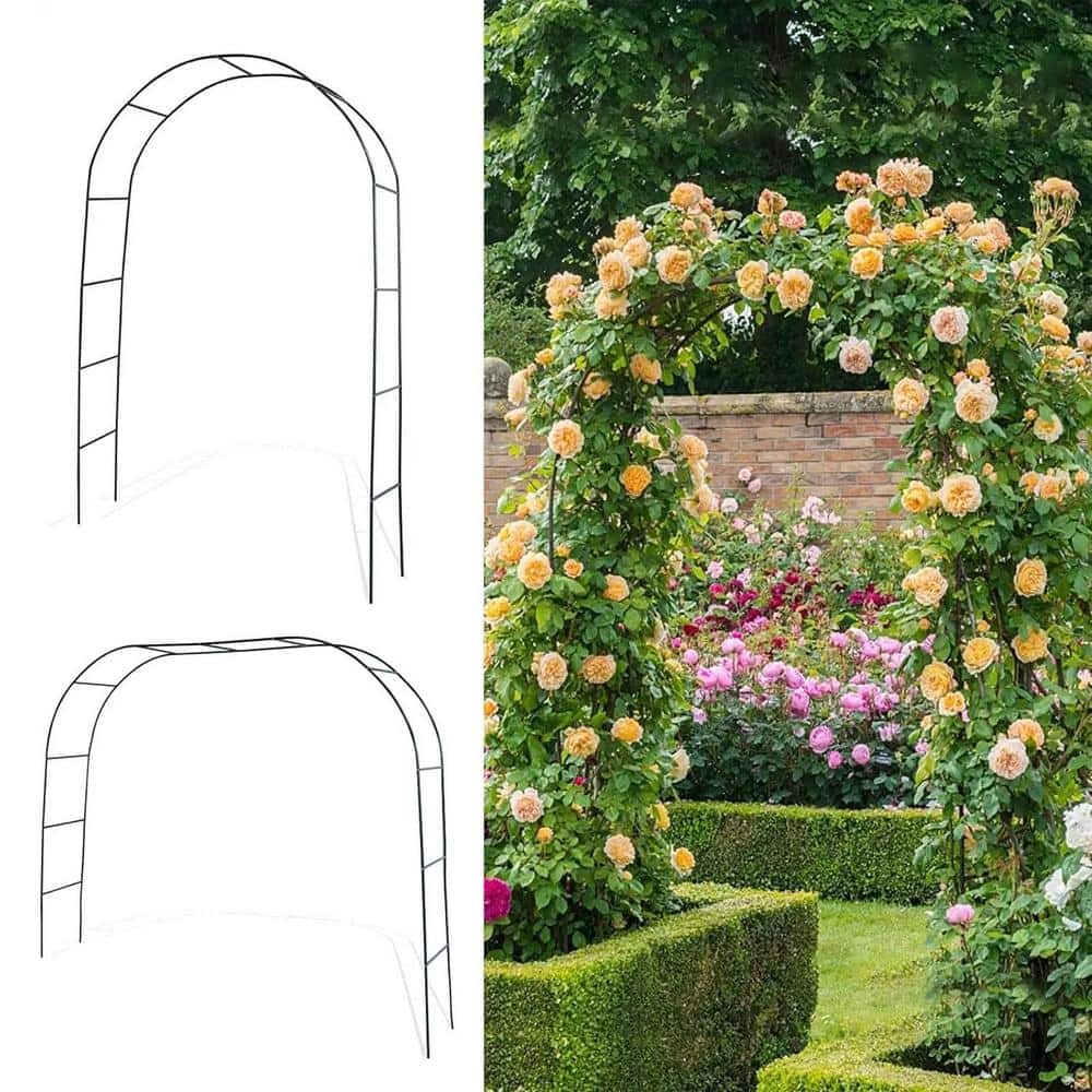 94.4 in. Metal Garden Arch ArborsTrellis for Climbing Plants 6 ft. to 8 ft. 2-Way Assemble Wedding Decoration Arch,Black price history on PriceWatchPro