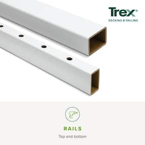 Enhance 6 ft. x 36 in. Classic White Composite Rail and Round Aluminum Baluster Kit-Horizontal