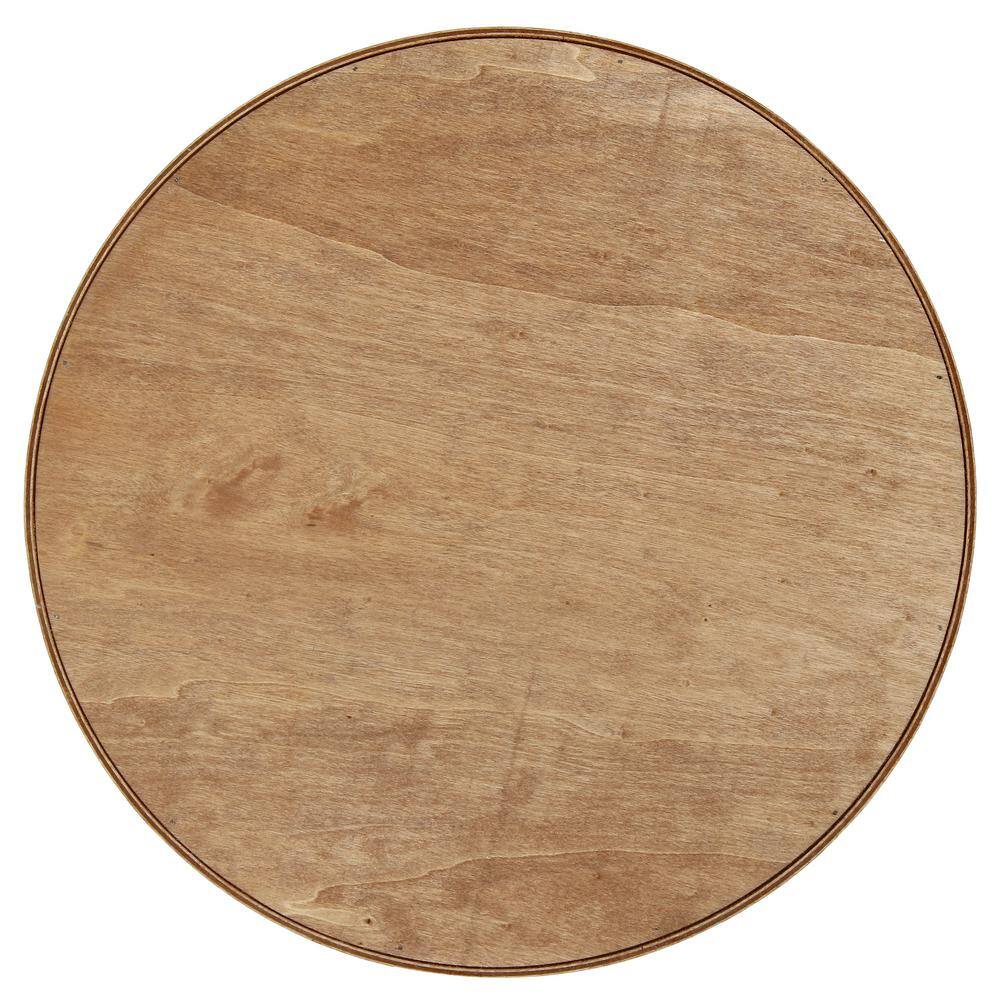 Farmhouse Chic 13.75" Poplar Wood Round Serving Tray with Scripted Text