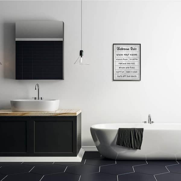 The Stupell Home Decor Collection Bathroom Rules Checklist Design