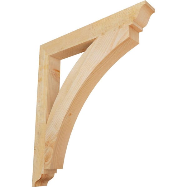 Ekena Millwork 4 in. x 36 in. x 32 in. Douglas Fir Thorton Traditional Rough Sawn Bracket