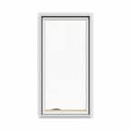 24.75 in. x 48.75 in. W-2500 Series White Painted Clad Wood Left-Handed Casement Window with BetterVue Mesh Screen