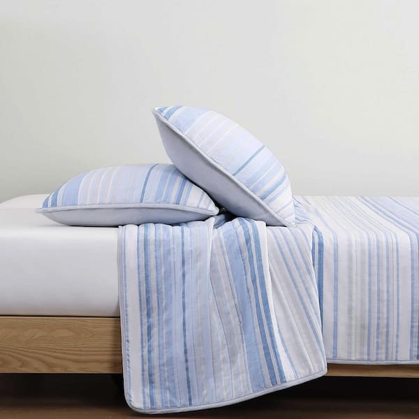 Tommy Hilfiger Bold Stripe Textured 3-Piece White/Blue/Grey Cotton