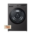 5.0 cu. ft. Stackable SMART Front Load Washer in Black Steel with TurboWash 360 and Allergiene Steam Cleaning