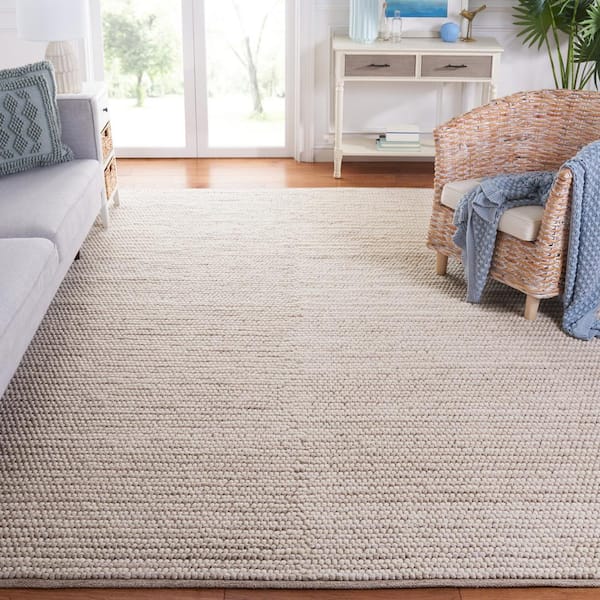 Martha Stewart Ivory/Beige 8 ft. x 10 ft. Basket Striped Area Rug