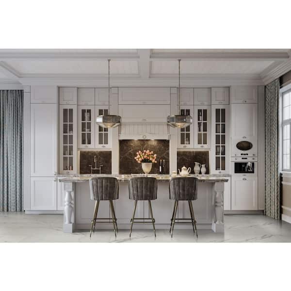 Michella Calacatta Isla 24 in. x 48 in. Matte Porcelain Marble Look Floor and Wall Tile (15.5 sq. ft. / Case)