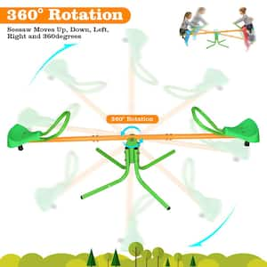 72 in. L 360-Degree Rotation Outdoor Kids Spinning Sit and Teeter Totter Playground Equipment Swivel for Backyard