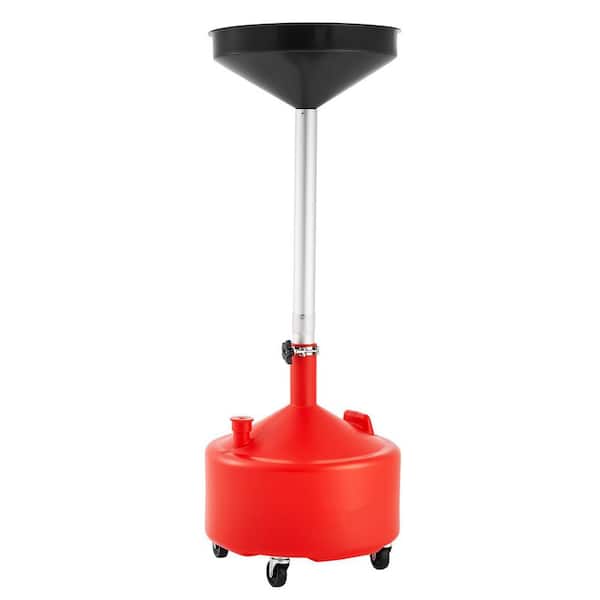 8 Gal. Waste Oil Drain Tank, Industrial Fluid Drain Tank with Adjustable Funnel Height, Portable Oil Drainer with Wheels