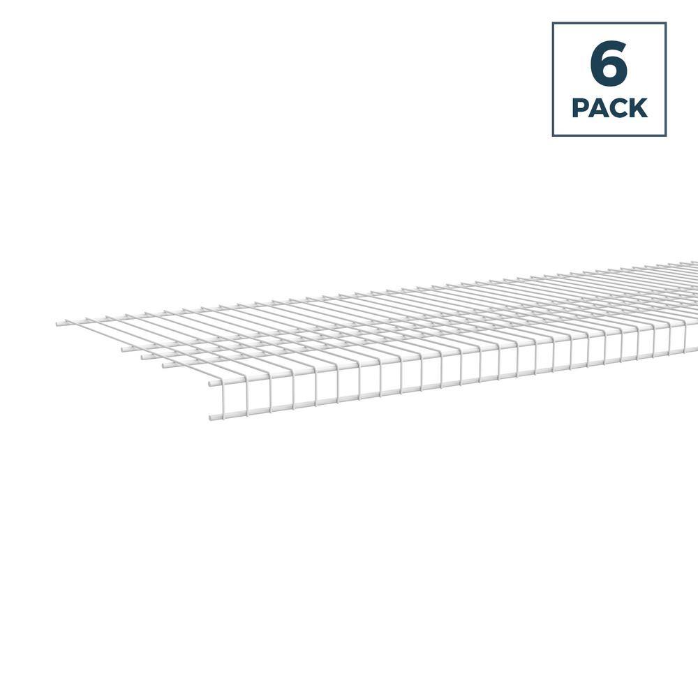 ShelfTrack 72 in. L x 12 in. D White Heavy-Duty Wire Closet Shelf (6-Pack)