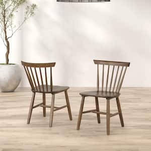 Everoa Walnut Wood Windsor Chair (Set of 2)