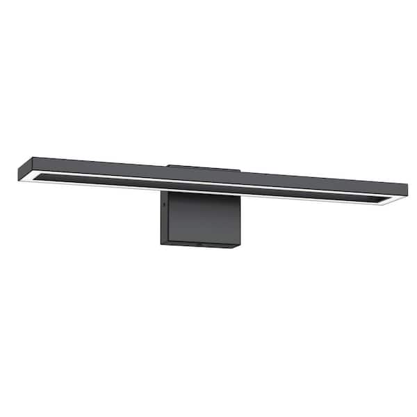 24 in. 1-Light Black Modern 5CCT Rectangle LED Bathroom Vanity Light, Linear Wall Sconce for Mirror and Home Decor