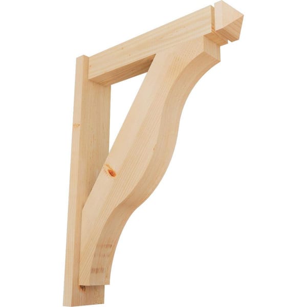 Ekena Millwork 6 in. x 34 in. x 26 in. Douglas Fir Fuston Arts and Crafts Smooth Outlooker