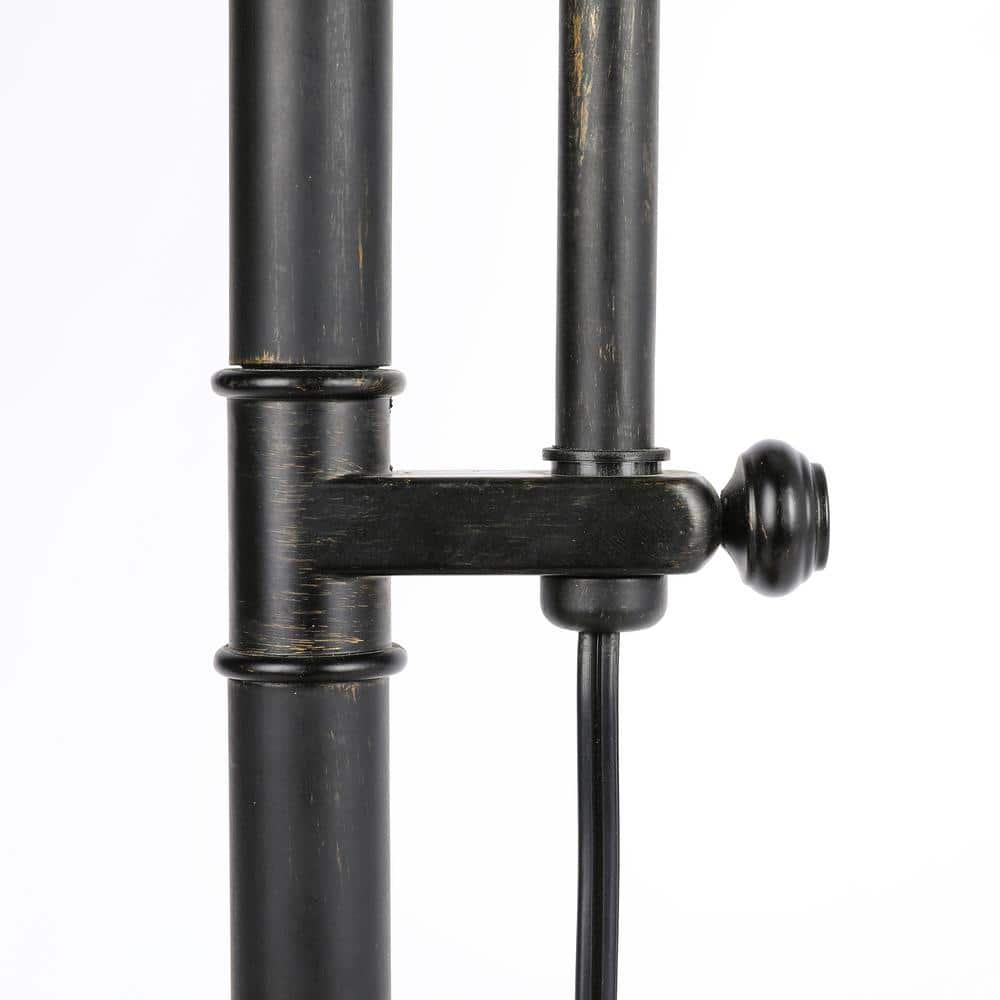 Adjustable Aged Bronze Industrial Floor Lamp with Metal Shade