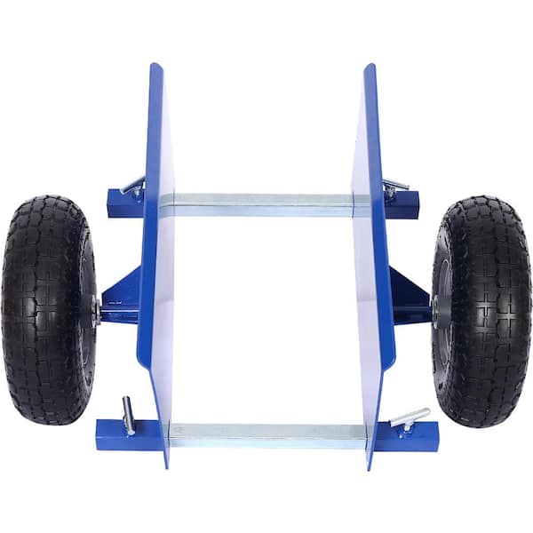 10 in. Blue Lumber Transfer Panel Handbarrow Dolly with Pneumatic Wheels and 600 lb. Load Capacity