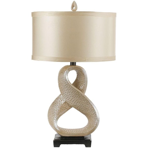 AF Lighting Blanca 31 in. Pearl Table Lamp with Beige Shade