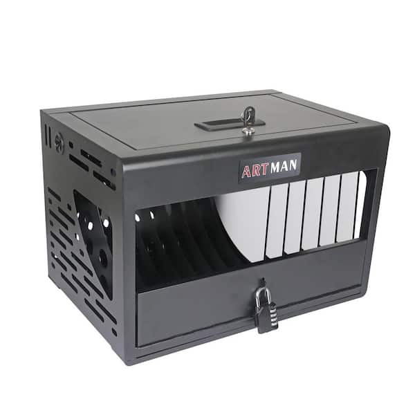 16 Bay Black Charging Cabinet for Laptop, Chromebook, Locking Charging Station