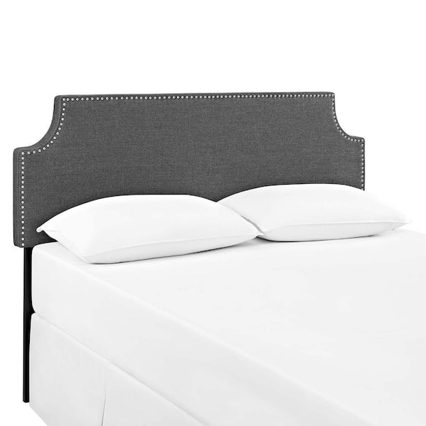 MODWAY Laura Gray Full Upholstered Fabric Headboard