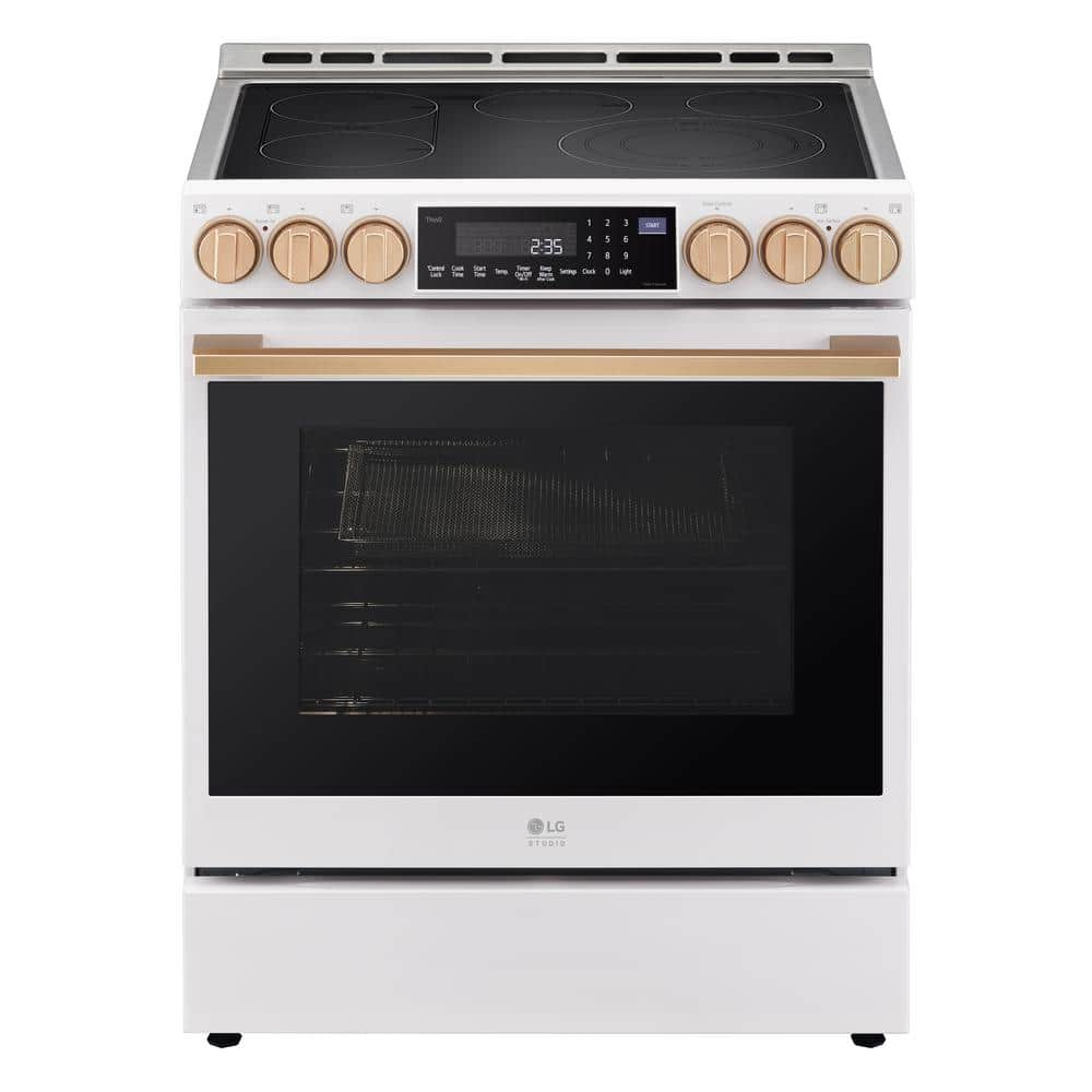 LG STUDIO 6.3 cu. ft. SMART Slide-In Electric Range in Essence White with Instaview, ProBake, Air Fry and Air Sous Vide