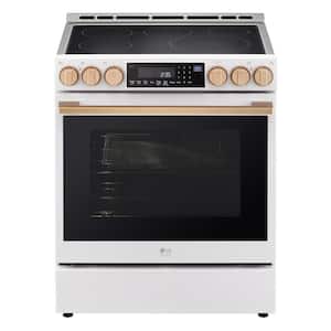 STUDIO 6.3 cu. ft. SMART Slide-In Electric Range in Essence White with Instaview, ProBake, Air Fry and Air Sous Vide