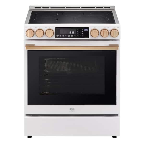 LG STUDIO 6.3 cu. ft. SMART Slide-In Electric Range in Essence White with Instaview, ProBake, Air Fry and Air Sous Vide